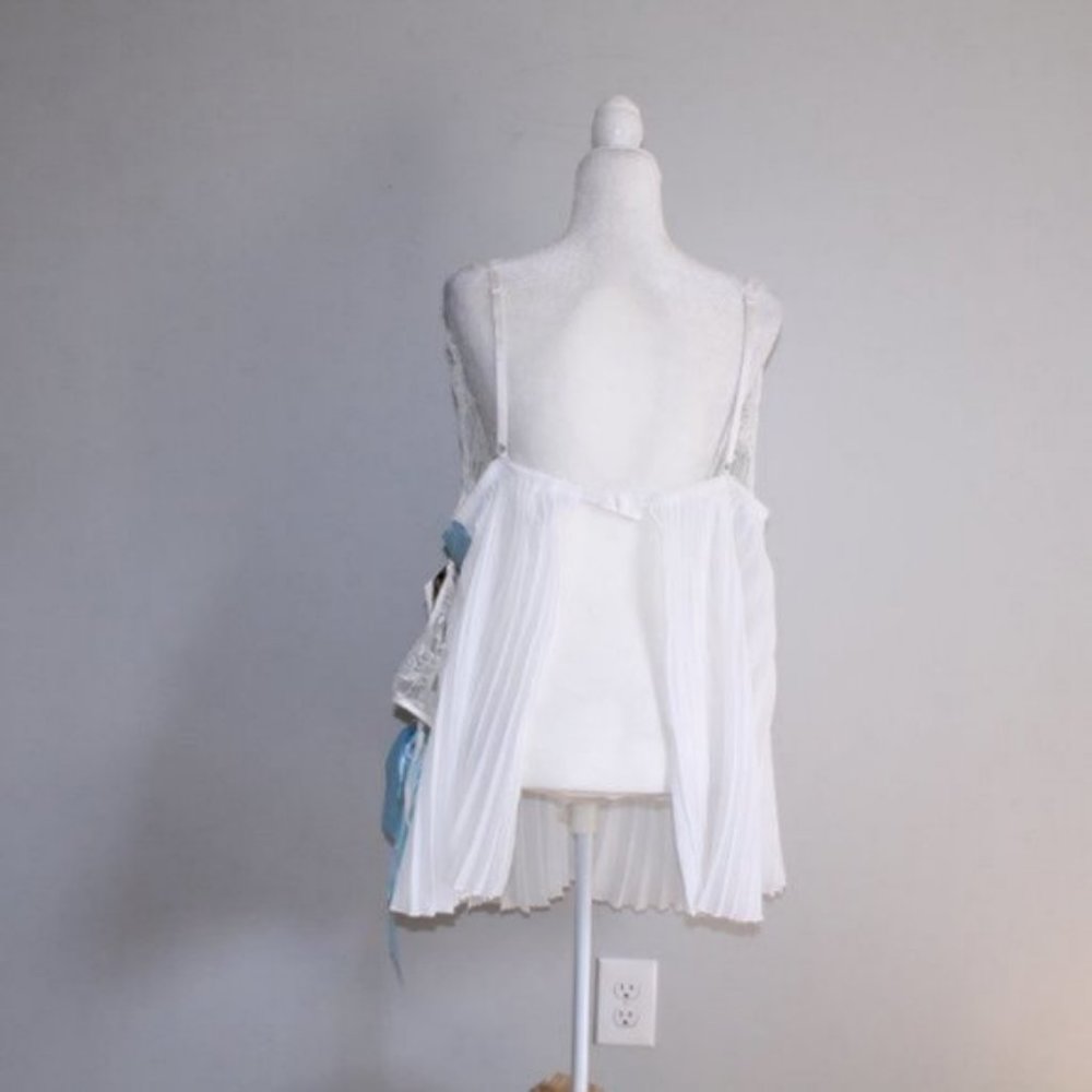 NWT Dreamgirl Pleated Lace Sheer Dress White 3X 4X - Picture 6 of 12